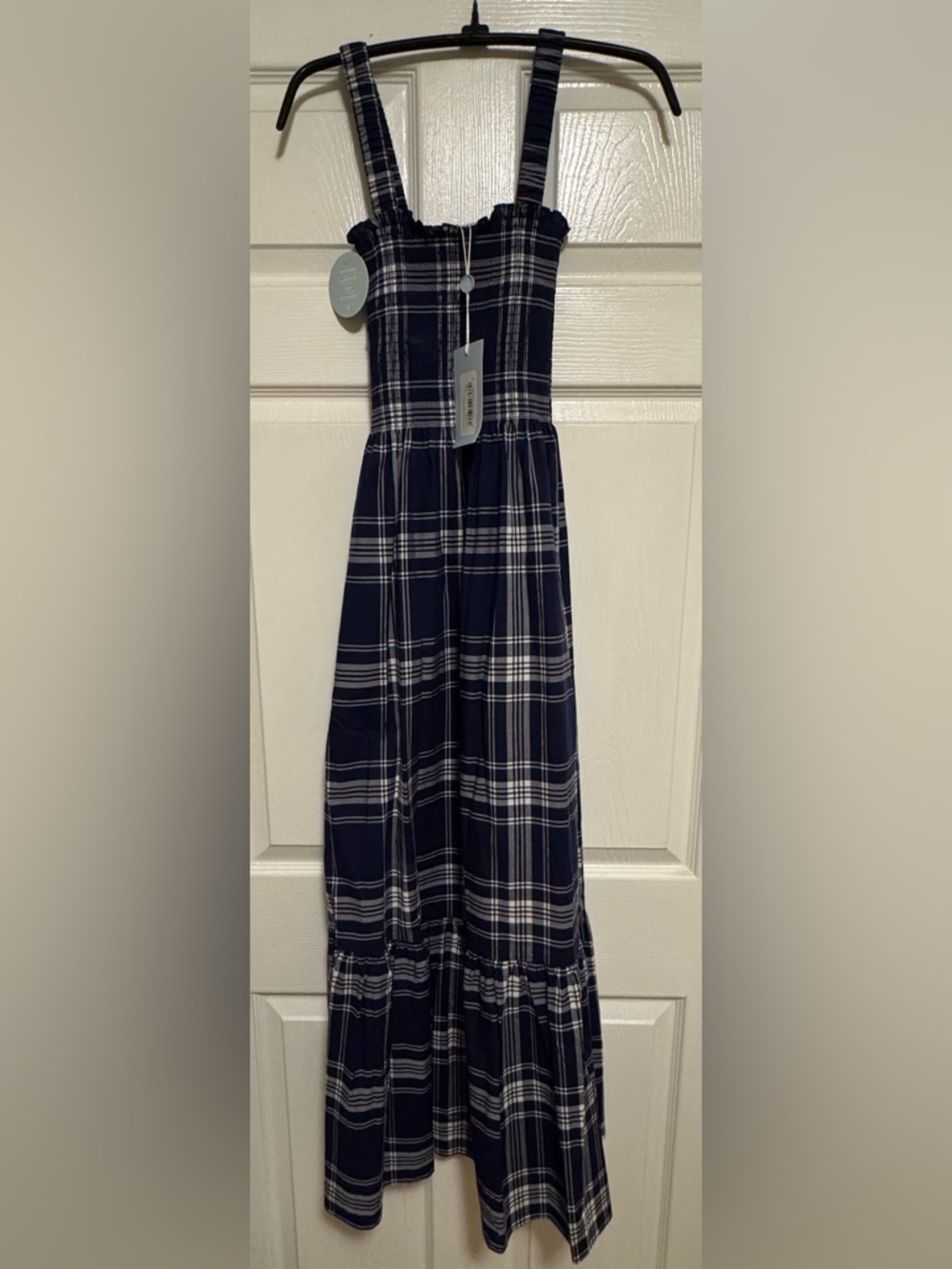 NWT Hill House Navy and White Plaid Nap Dress